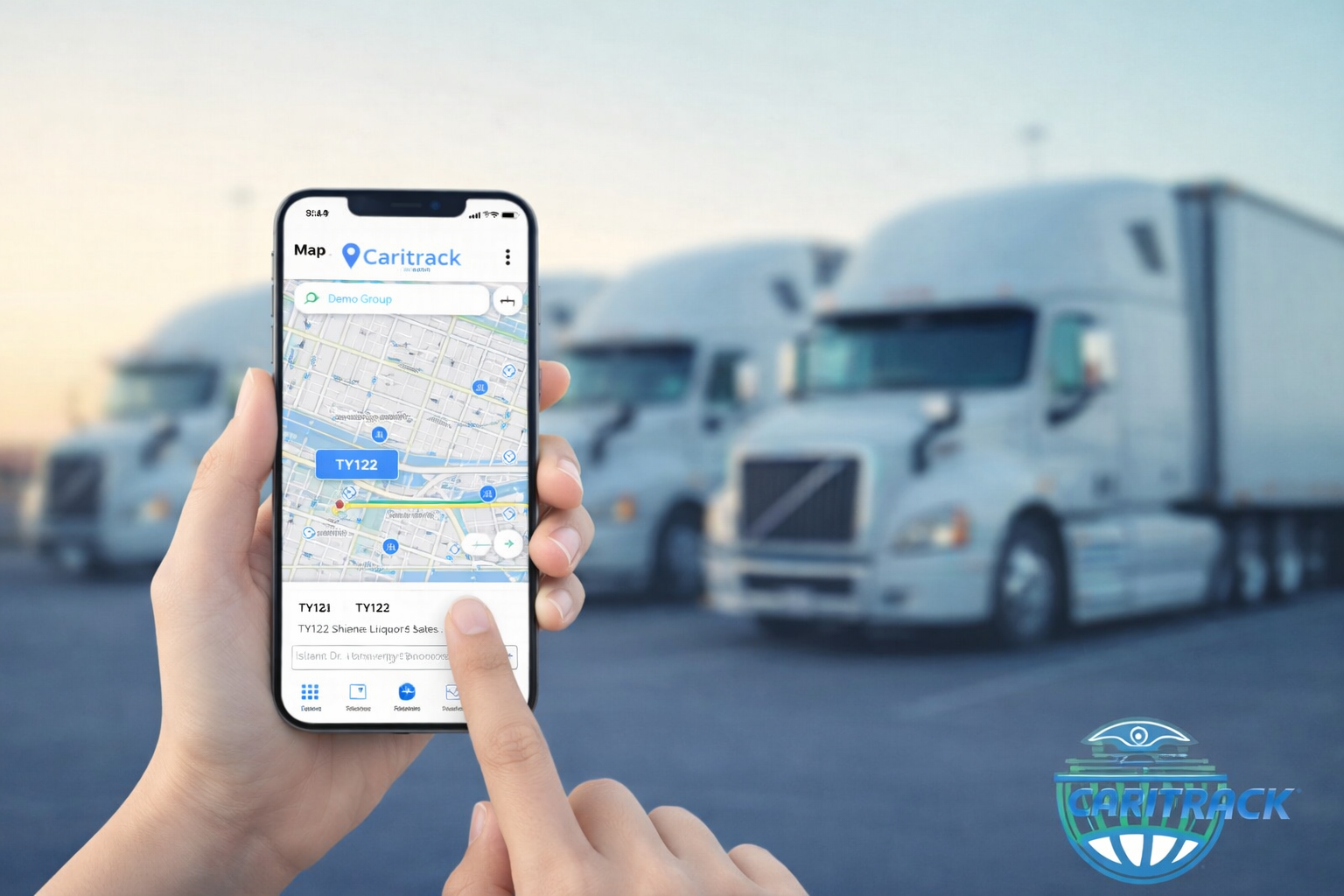 Tracking of trucks with mobile phone